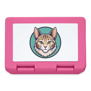 Américain Bobtail Chat Race Dessin Animé Kawaii Animal - Boîte à goûter - rose - Devant