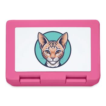 Ocicat Chat Race Dessin Animé Kawaii Animal Animal Pet - Boîte à goûter - rose - Devant