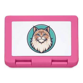 British Longhair Cat Breed Cartoon Kawaii Animal - Lunchbox - pink - Front
