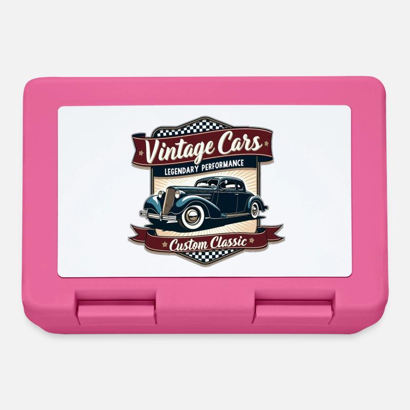 Voiture vintage design rétro - Boîte à goûter - rose