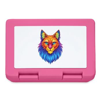 Norwegian Forest Cat Breed Cartoon Kawaii Animal P - Lunchbox - pink - Front