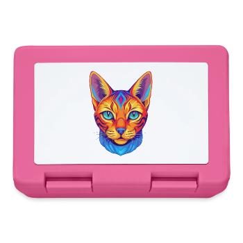Ocicat Chat domestique race dessin animé Kawaii Animal Pe - Boîte à goûter - rose - Devant