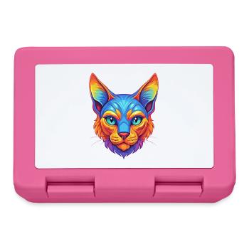 Chat Rex allemand, race de chat, dessin animé, animal de compagnie kawaii - Boîte à goûter - rose - Devant