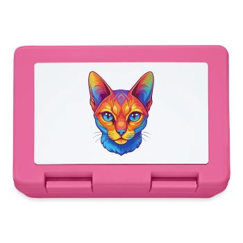 Abessinische Kurzhaarkatze Rasse Karikatur Kawaii Anim - Brotdose - Pink - Vorne