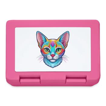 Abessinische Kurzhaarkatze Rasse Karikatur Kawaii Anim - Brotdose - Pink - Vorne