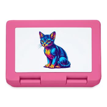 Abessinische Kurzhaarkatze Rasse Karikatur Kawaii Anim - Brotdose - Pink - Vorne