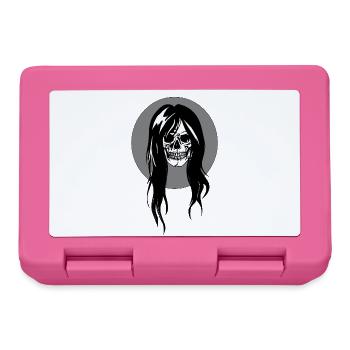 tête de mort féminine - Boîte à goûter - rose - Devant