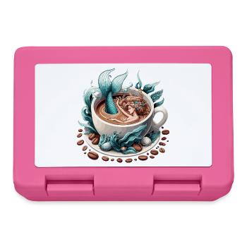 Meerjungfrau Nixe badet in Kaffee Geschenk - Brotdose - Pink - Vorne