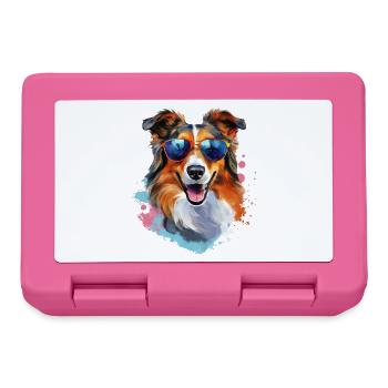 Collie with sunglasses - Lunchbox - pink - Front