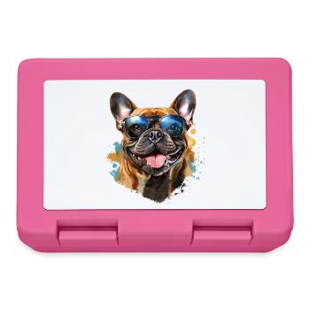 Frenchie with sunglasses - Lunchbox - pink - Front