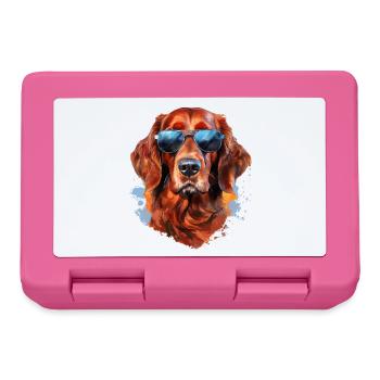Irish Setter with Sunglasses - Lunchbox - pink - Front