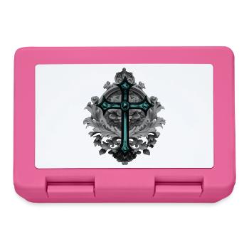 Grabstein-Ornament, Kreuze, gothic design - Brotdose - Pink - Vorne