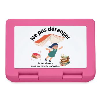 Ne pas déranger lecture - Boîte à goûter - rose - Devant