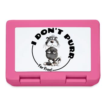 Grumpy I Don't Purr Cat Saying Cats - Lunchbox - pink - Front