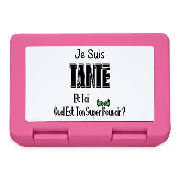 Je Suis Tante Et Toi Quel Est Ton Super Pouvoir - Boîte à goûter - rose - Devant