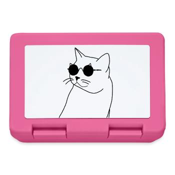 Chat avec des lunettes de soleil - Boîte à goûter - rose - Devant