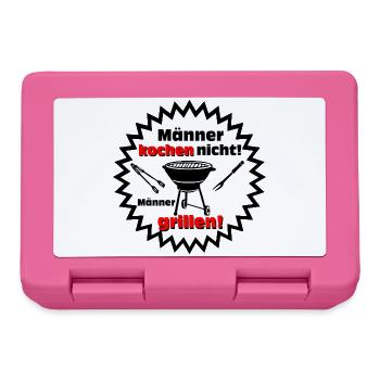 Männer grillen – Koch mit Humor - Brotdose - Pink - Vorne