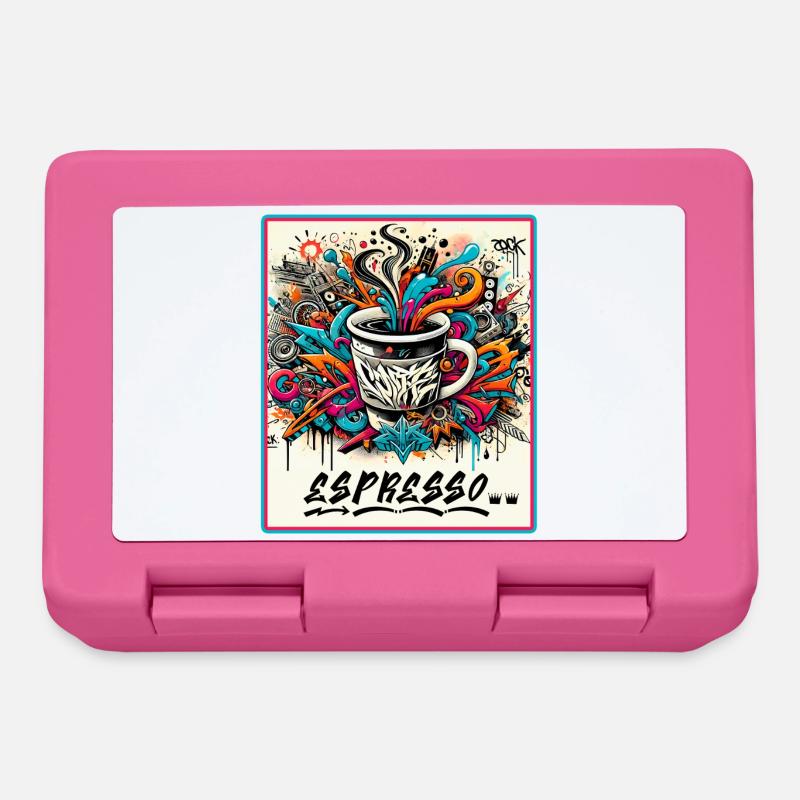 Espresso Graffiti Kaffee Design - Brotdose - Pink