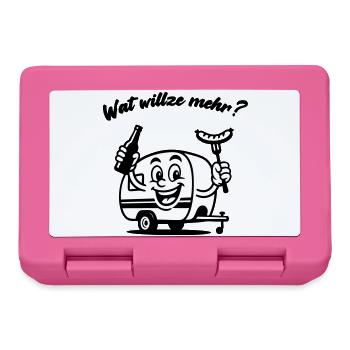 Wat willze mehr? Camping aus Leidenschaft - Brotdose - Pink - Vorne