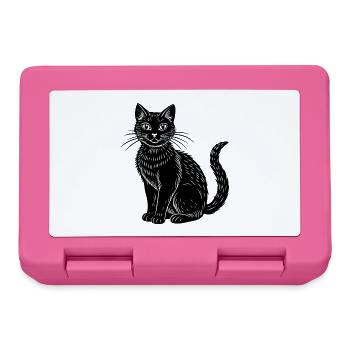 Schwarze Katze - Brotdose - Pink - Vorne