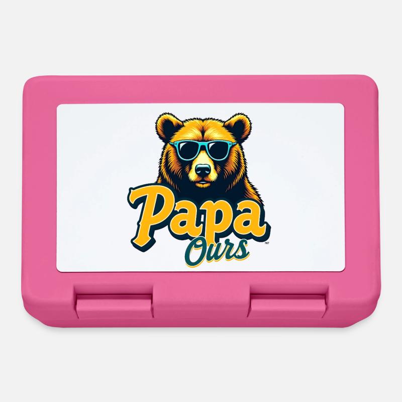Papa Ours Lunettes Retro - Boîte à goûter - rose