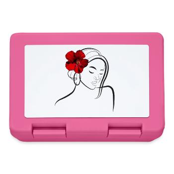 Élégante fleur tête femme avec coquelicots - Boîte à goûter - rose - Devant