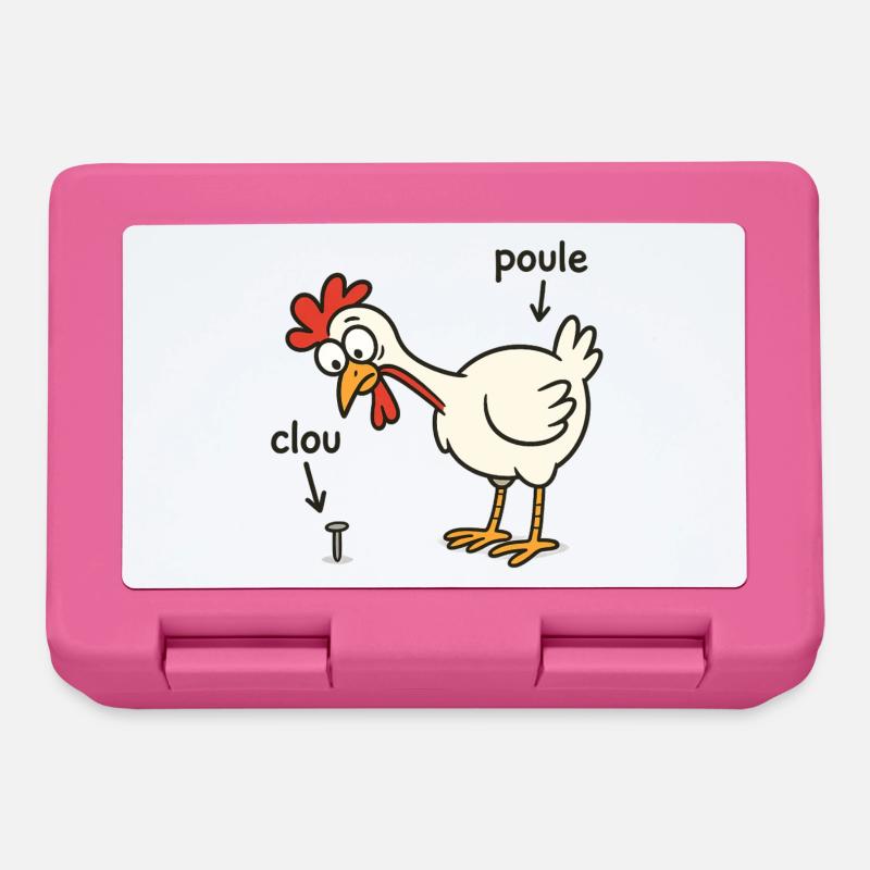poule trouvant un clou - Boîte à goûter - rose
