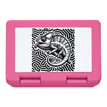 Chamäleon Psychedelisches Labyrinth Kunst - Brotdose - Pink - Vorne