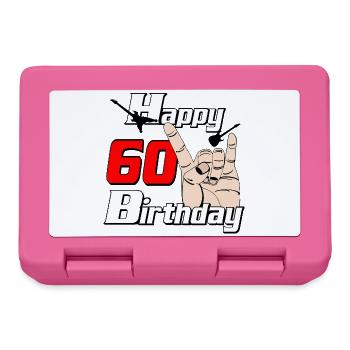 60 Geburtstag Rockhand Design - Brotdose - Pink - Vorne
