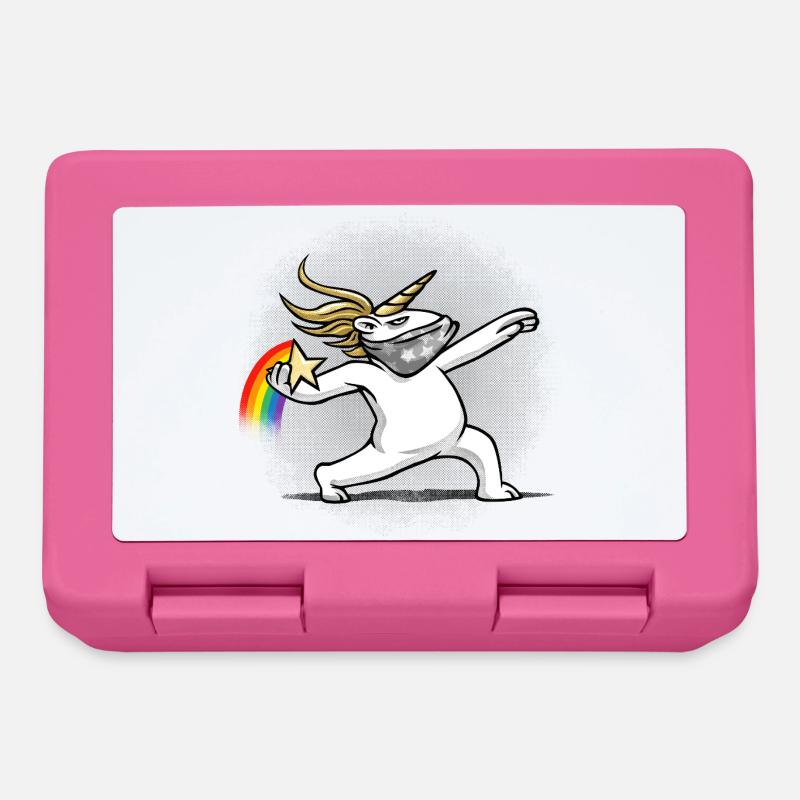 Unicorn throws a rainbow - Lunchbox - pink