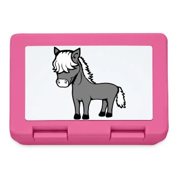 Pferd Bob Haare Frisur Pony Fohlen Niedlich Comic - Brotdose - Pink - Vorne