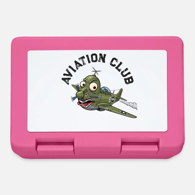 Avion avec caricature de pieuvre militaire - Boîte à goûter - rose