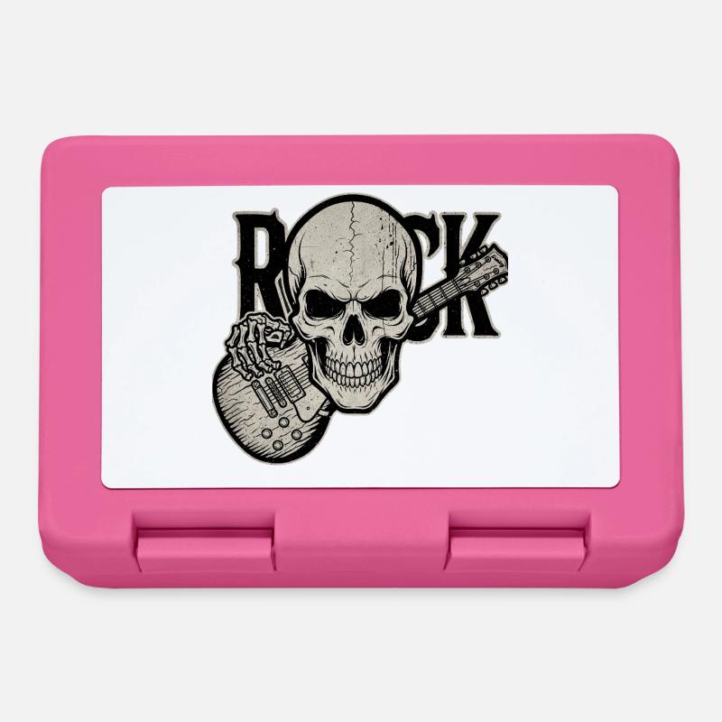 Crâne Guitare Rock Design - Boîte à goûter - rose