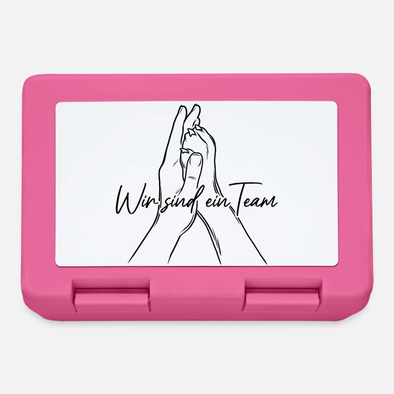 Hand + Hundepfote - High Five - Wir sind ein Team - Brotdose - Pink