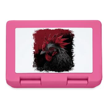 Rooster Portrait - Lunchbox - pink - Front