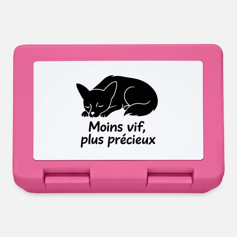 Sleeping Dog with Less Vivid Text - Lunchbox - pink