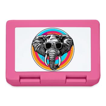 Éléphant avec des lunettes de soleil - Boîte à goûter - rose - Devant