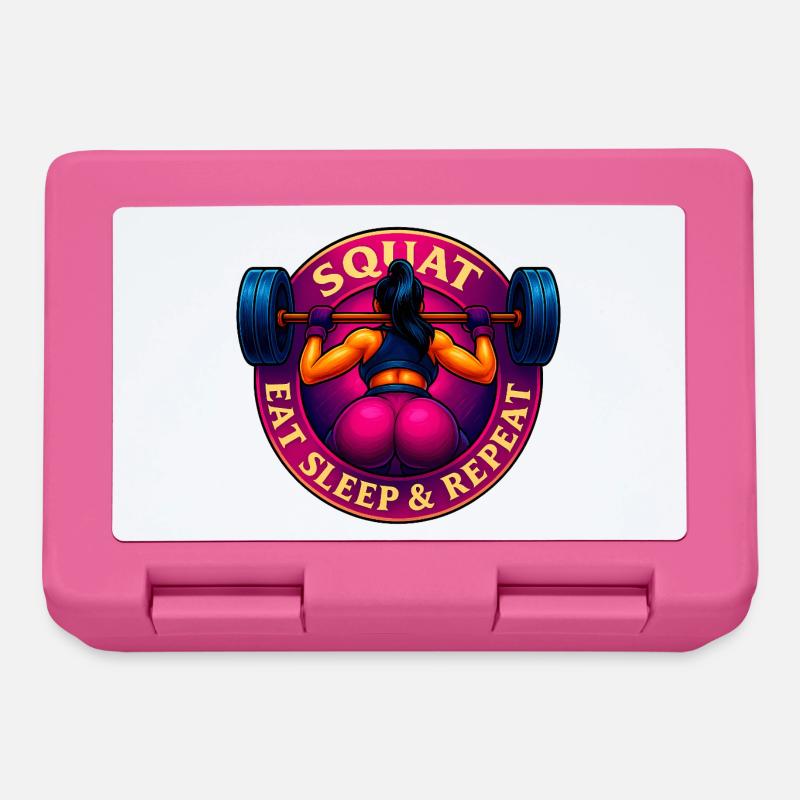 Squat, Eat, Sleep & Repeat! - Lunchbox - pink