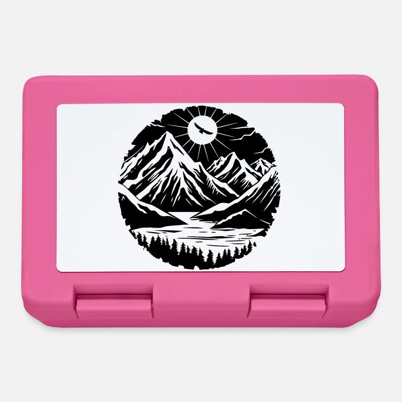 Mountain Landscape Silhouette - Lunchbox - pink