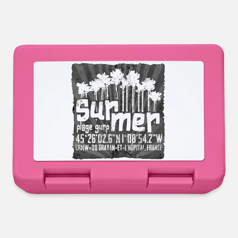 Silhouettes Grunge de la forêt d’été - Boîte à goûter - rose