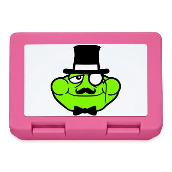 Mr Frog Sir Mr. Rich Monocle Glasses Top Hat - Lunchbox - pink - Front