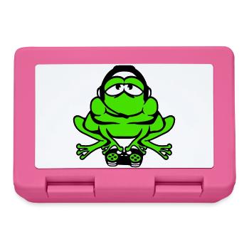 Frog Gamer Nerd Gaming Controller Console Game - Lunchbox - pink - Front