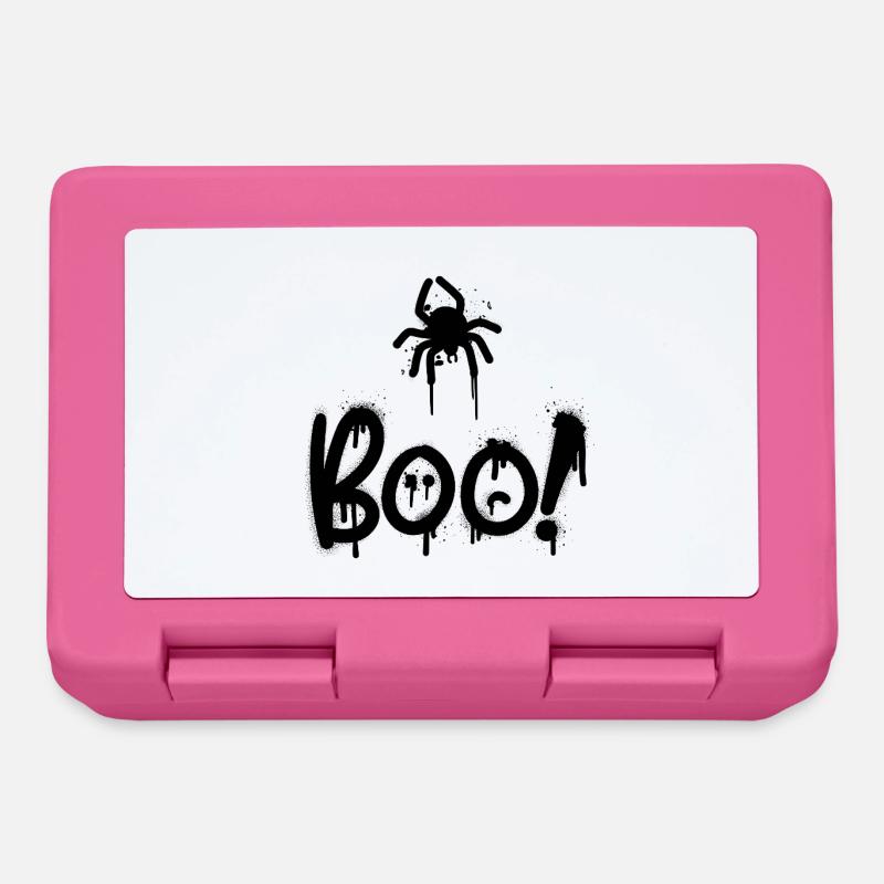 Black composition with spider painted with sprey - Lunchbox - pink