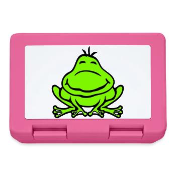 Frog Toad Smiles Funny Comic Happy Cute - Lunchbox - pink - Front
