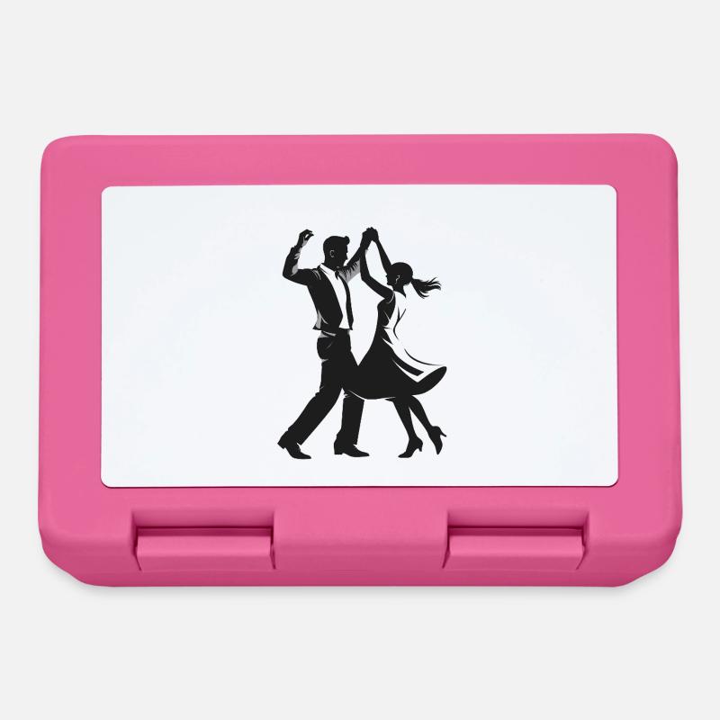 Dancing Couple - Cool Silhouette Logo - Lunchbox - pink