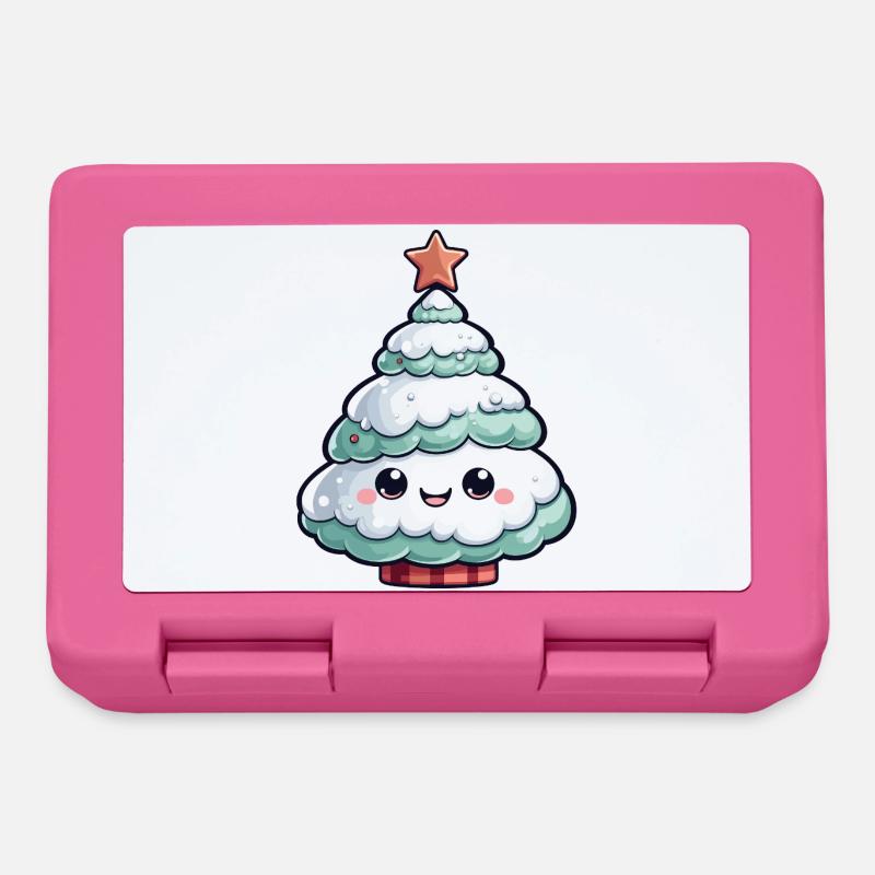 Étoile d’arbre enneigé pastel - Boîte à goûter - rose
