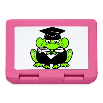 Frosch Schulabschluss Abitur bestanden College süß - Brotdose - Pink - Vorne