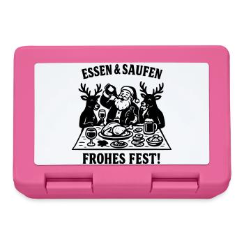 Weihnachten Gelage Essen und Saufen Santa Claus - Brotdose - Pink - Vorne