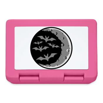 Lots of bats silhouette cool crescent moon night - Lunchbox - pink - Front
