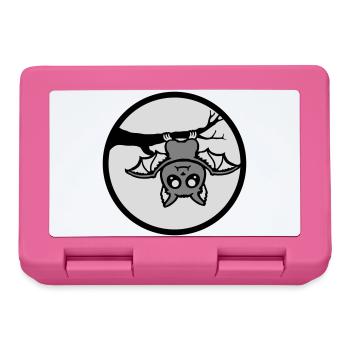 Bat Hanging Moon Branch Halloween Cute Cute - Lunchbox - pink - Front